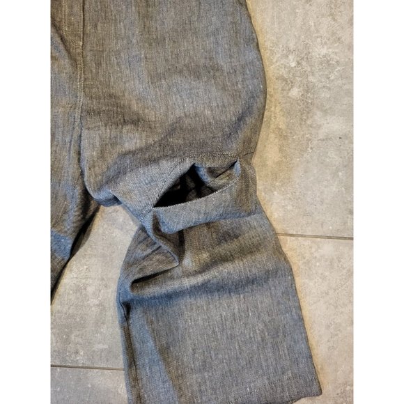 Soft Surroundings Wide Leg Linen Bld Ankle Pant Heathered Black Size 2X Pockets - Picture 5 of 6